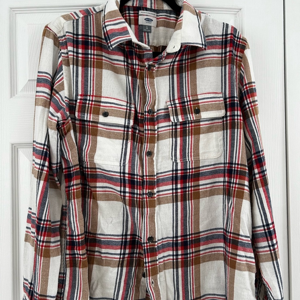 Old Navy Men's Multicolor Plaid Button Down Shirt